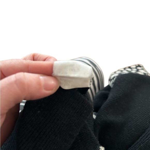 Fabrice Karel Paris Black wool sweater Cardigan with White leopard Medium - Picture 5 of 5